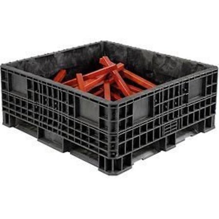 LEWISBINS ORBIS Heavy-Duty BulkPak Container HDRS4548-19 - 48"L x 45"W x 19-5/16"H - Fixed Wall Black HDRS4548-19 BLK